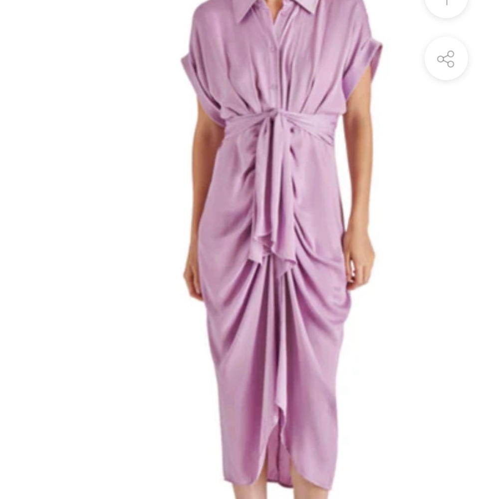 Steve Madden Purple Ruched Midi Dress with Dolman Sleeves